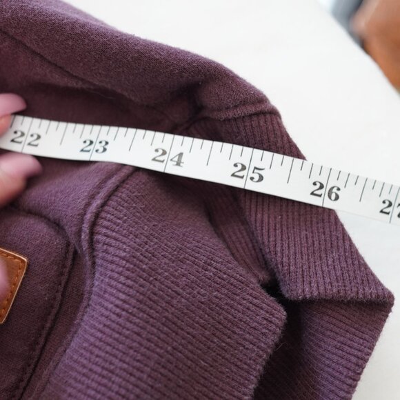 Fundamental‎ Coast Maroon 1/4 Zip Hoodie Size M Cozy Cotton Blend Pullover - Picture 8 of 9